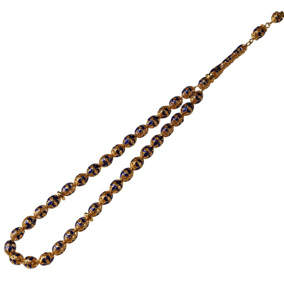 Blue Helmet 14 Carat Gold Prayer Beads Special Series Prayer Beads Models