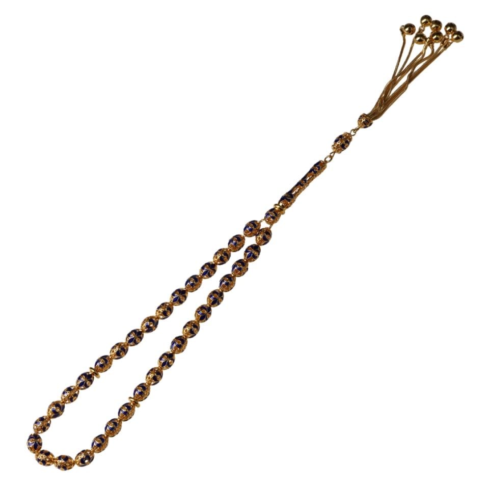 Blue Helmet 14 Carat Gold Prayer Beads Special Series Prayer Beads Models