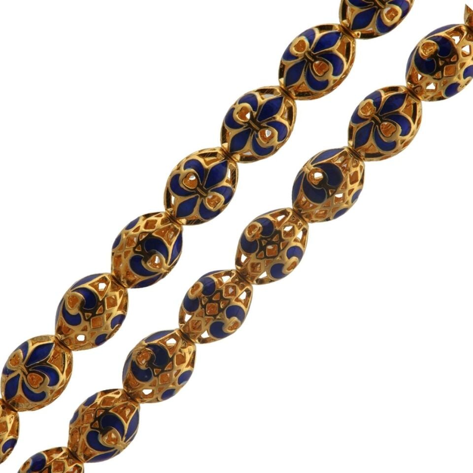 Blue Helmet 14 Carat Gold Prayer Beads Special Series Prayer Beads Models