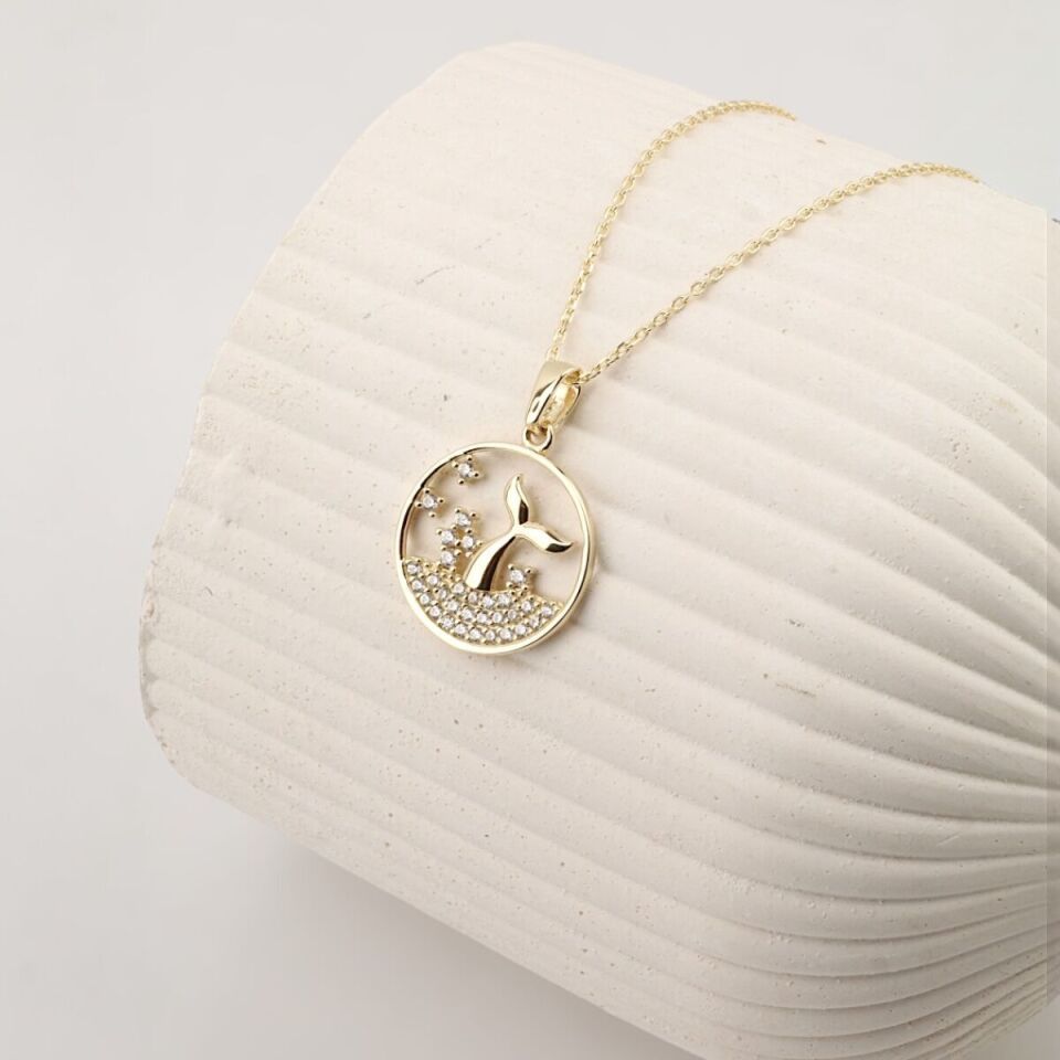 14 Ayar Altın Balık Kolye