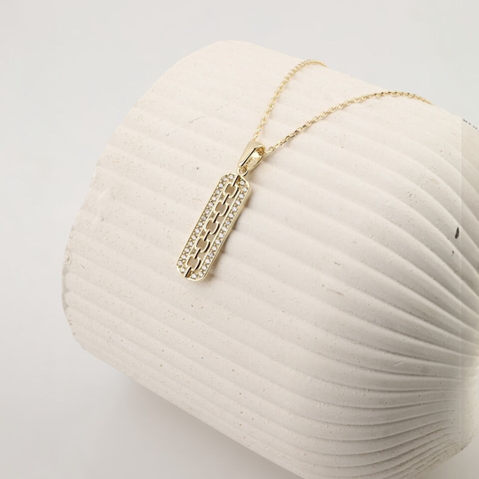 14 Ayar Altın Baget Zincir Model Kolye