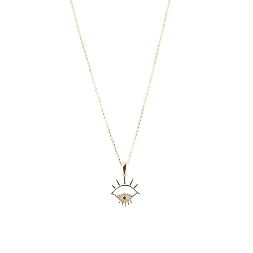 14 Ayar Altın Göz Kolye