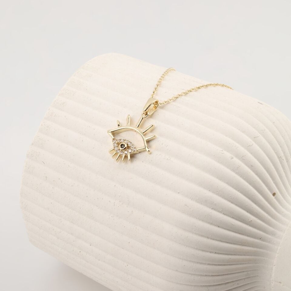 14 Ayar Altın Göz Kolye