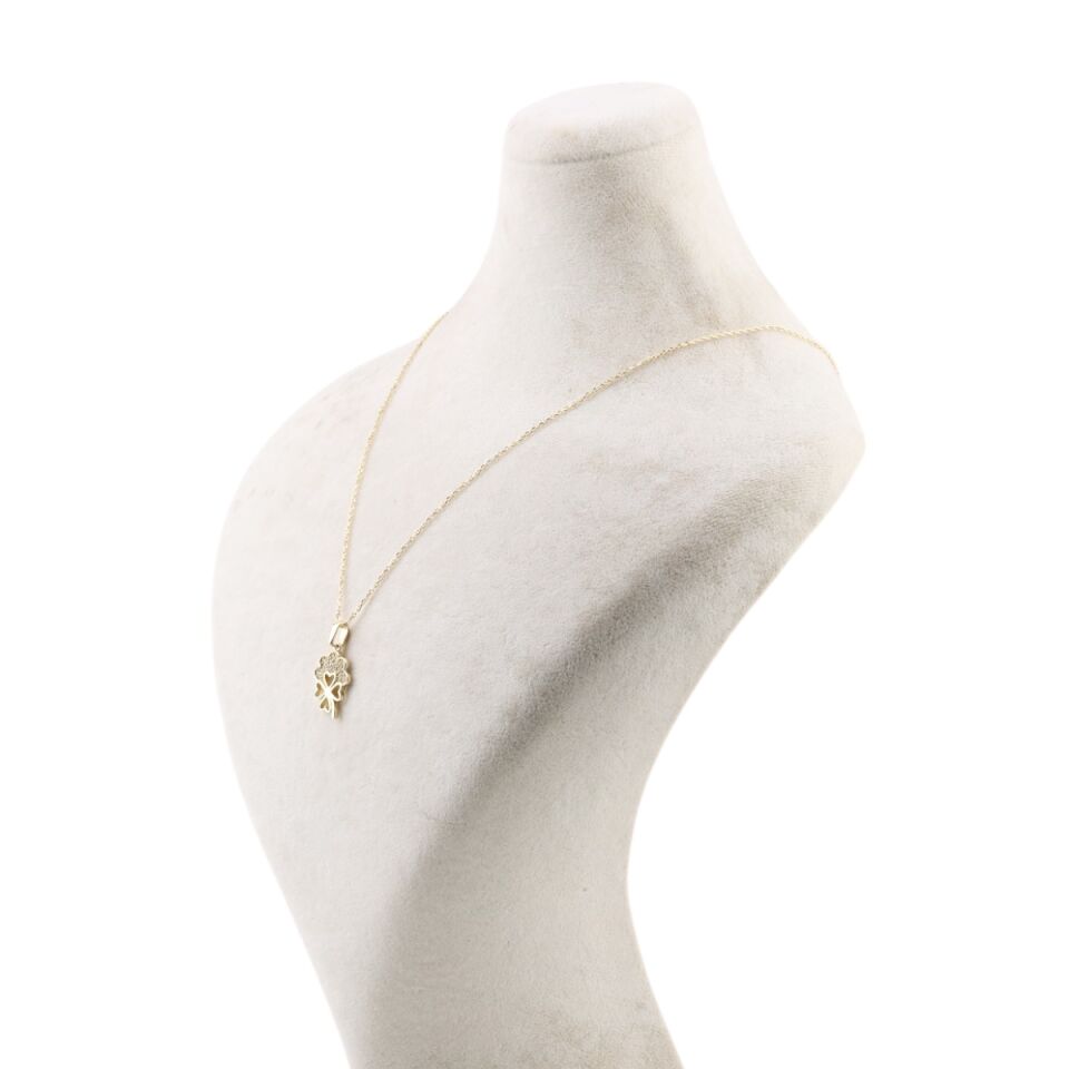 14 Ayar Altın Yonca Kolye