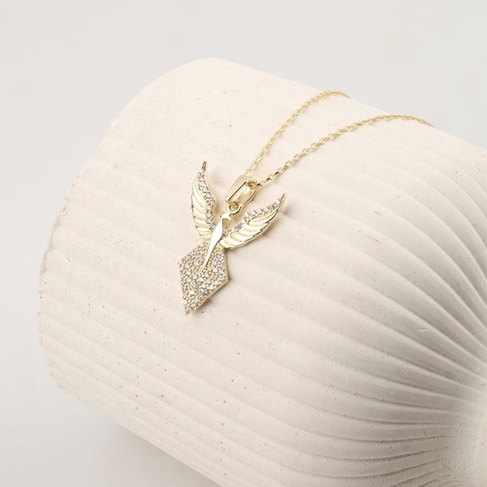 14 Ayar Altın Anka Kuşu Kolye