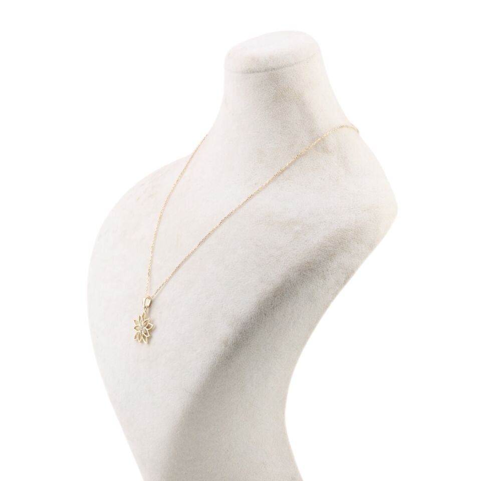 14 Ayar Altın Çiçek Kolye