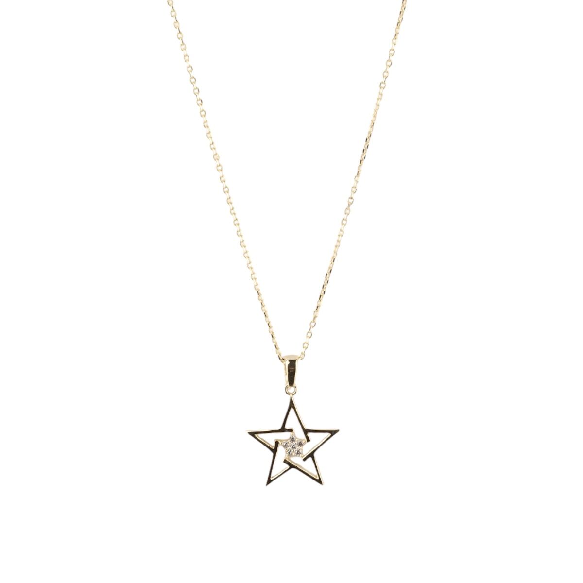 14 Ayar Altın Yıldız Kolye