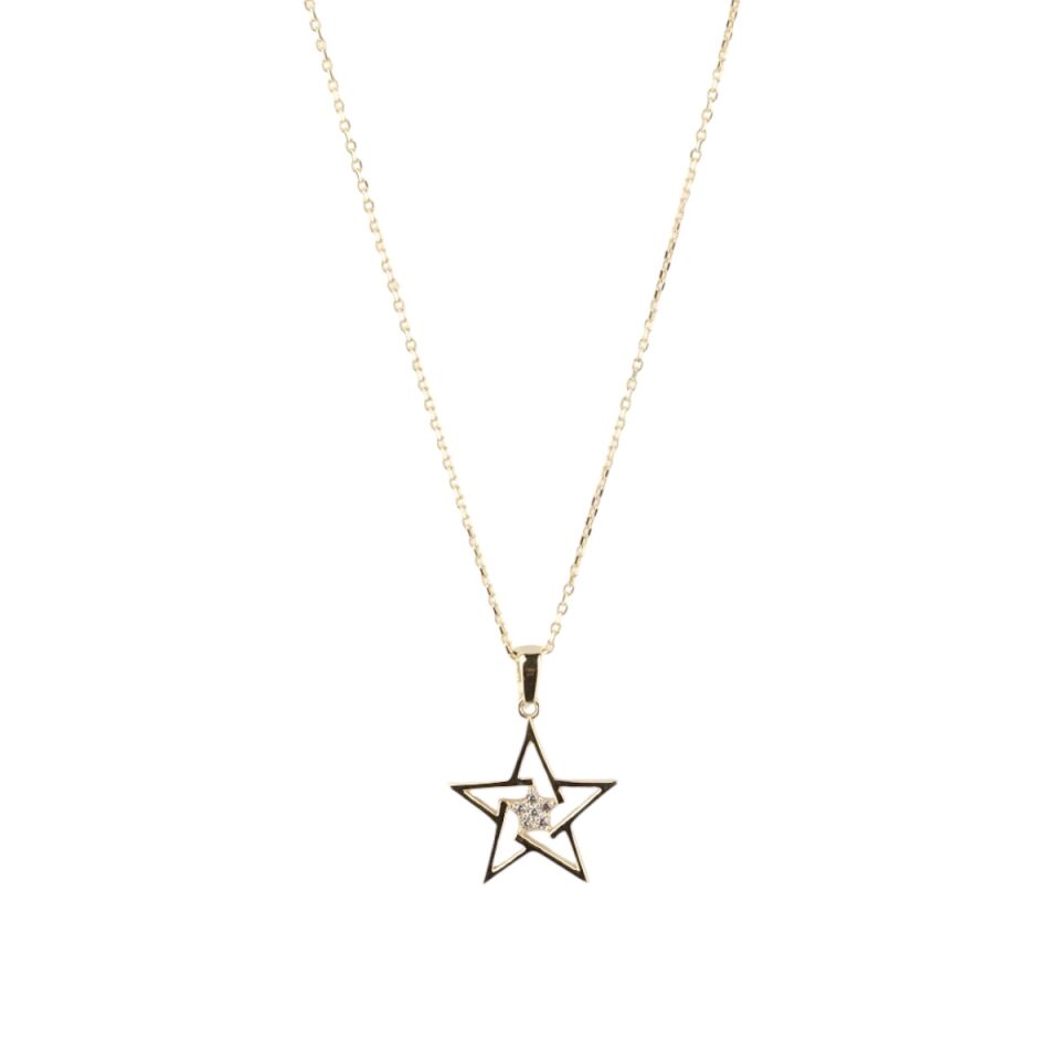 14 Ayar Altın Yıldız Kolye