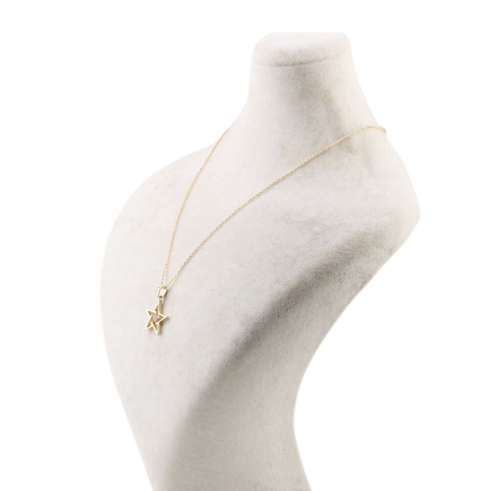 14 Ayar Altın Yıldız Kolye