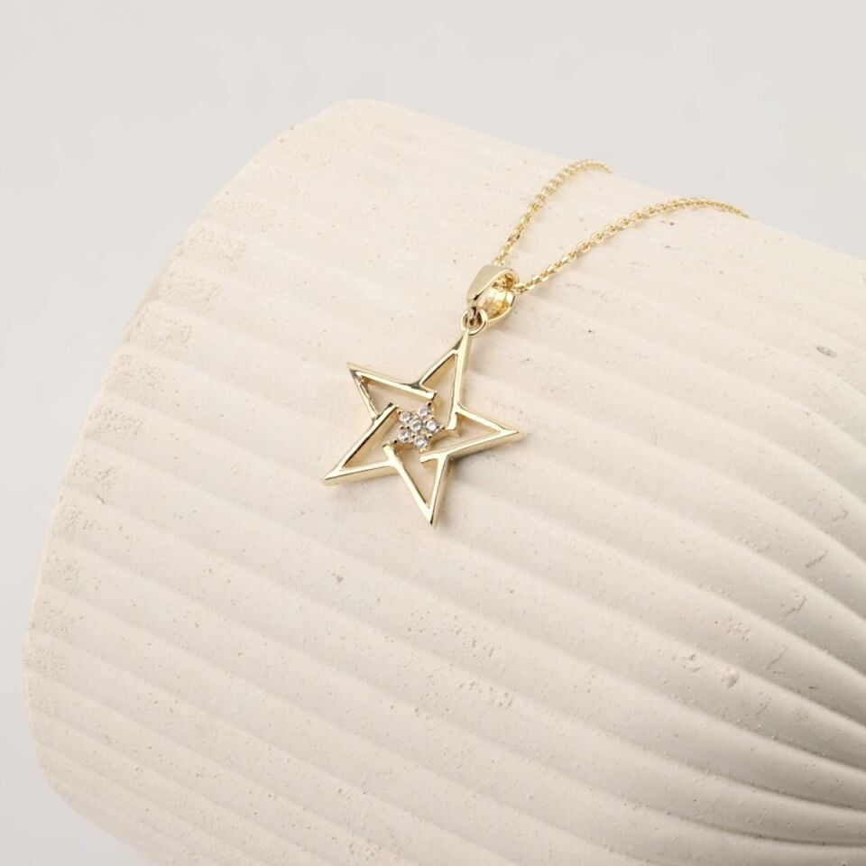 14 Ayar Altın Yıldız Kolye