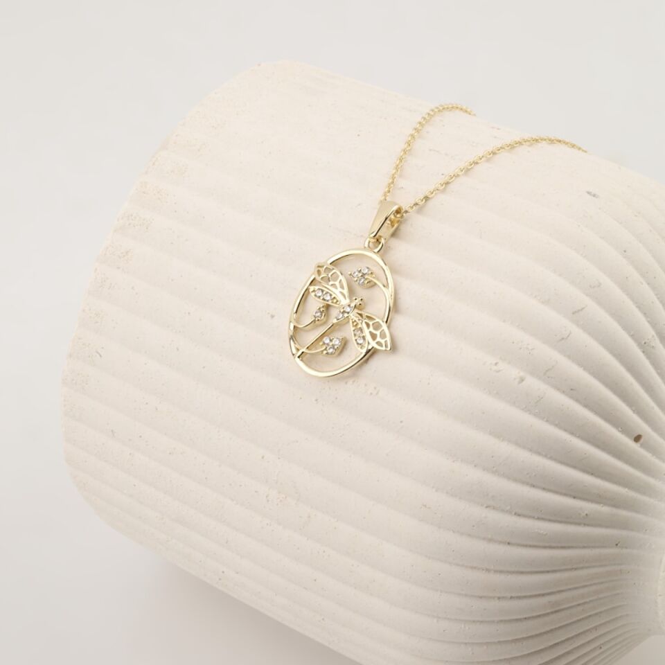 14 Ayar Altın Yusufçuk Kolye