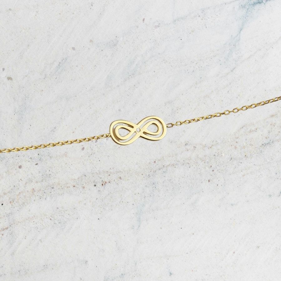 14K Gold Infinity Bracelet