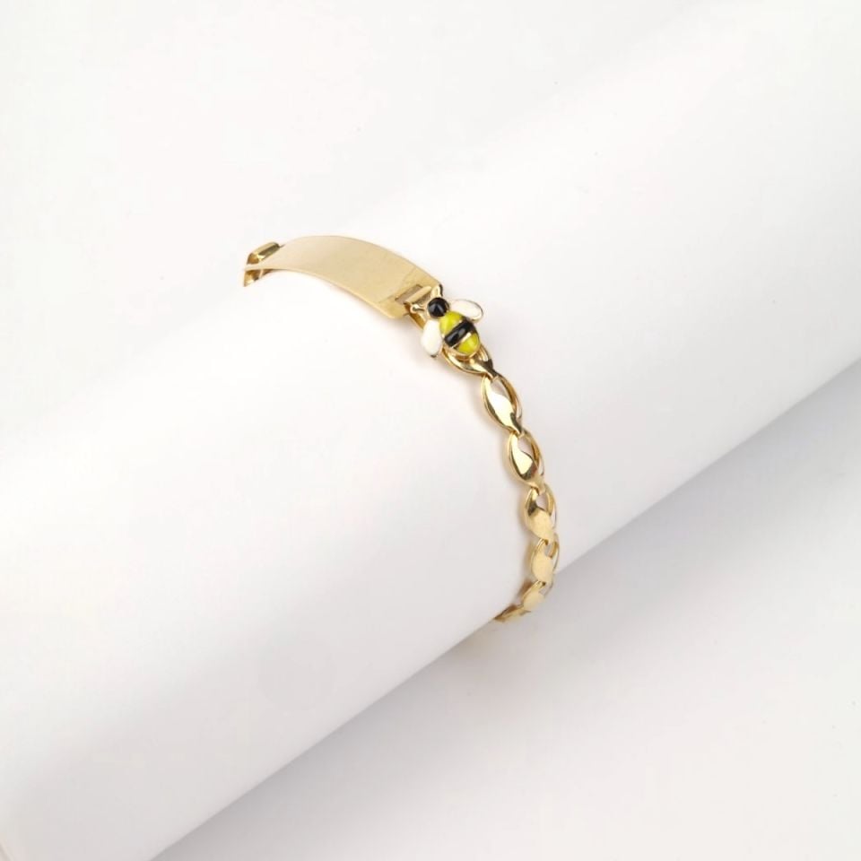 14 Ayar Altın Bal Arısı Bebek Künyesi