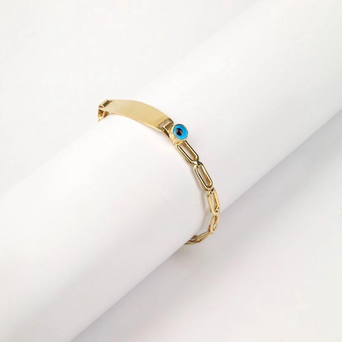 14 Ayar Altın Nazar Boncuklu Bebek Künyesi