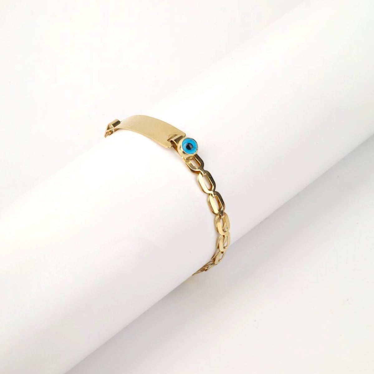 14 Ayar Altın Nazar Boncuklu Bebek Künyesi