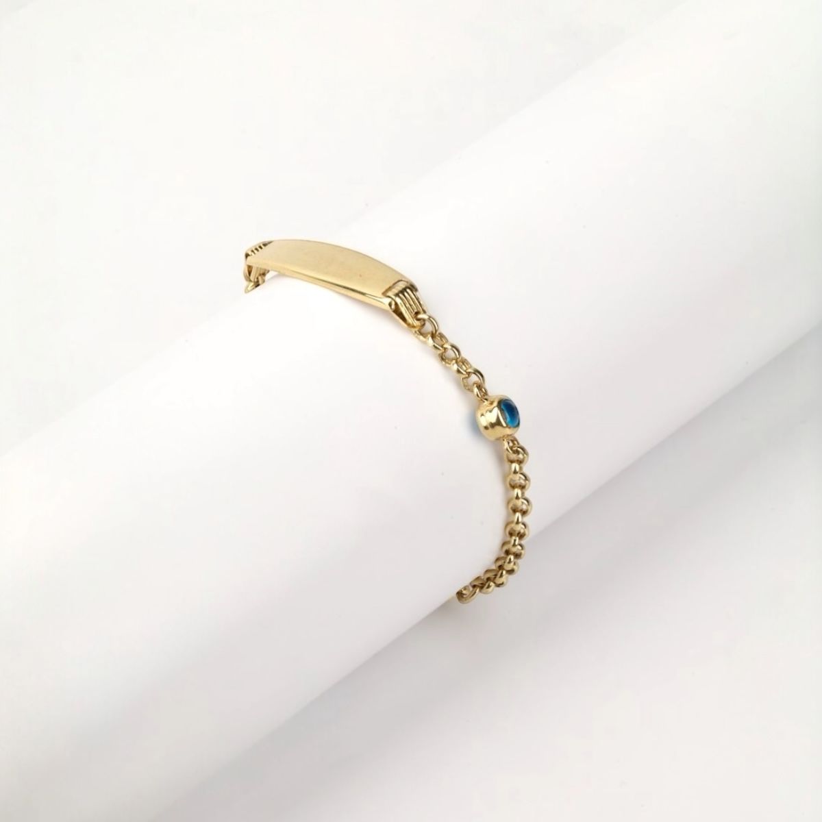 14 Ayar Altın Mini Nazar Boncuklu Bebek Künyesi