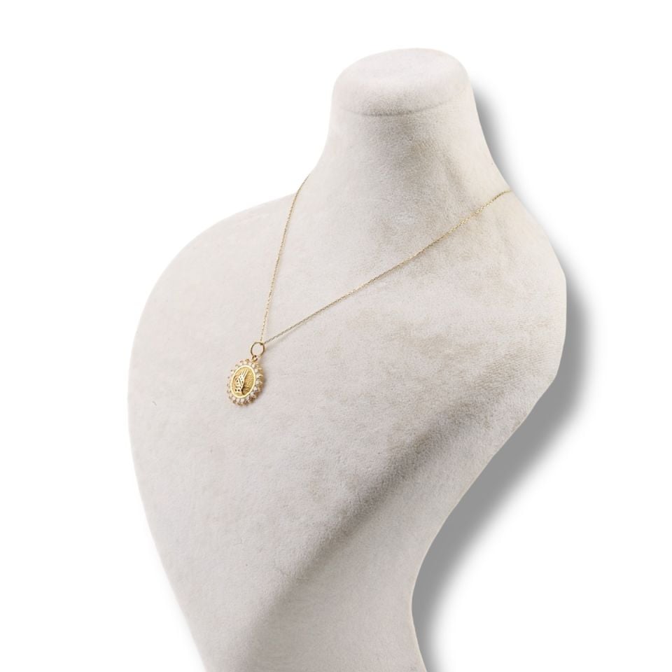 14 Ayar Altın Tuğralı Kolye