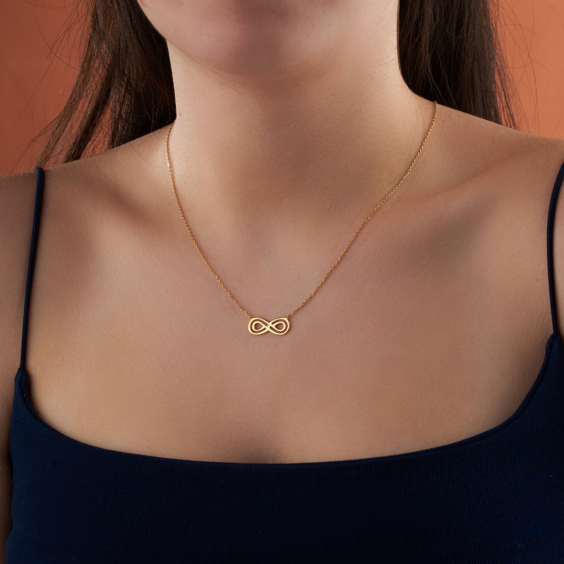 14K Gold Infinity Necklace