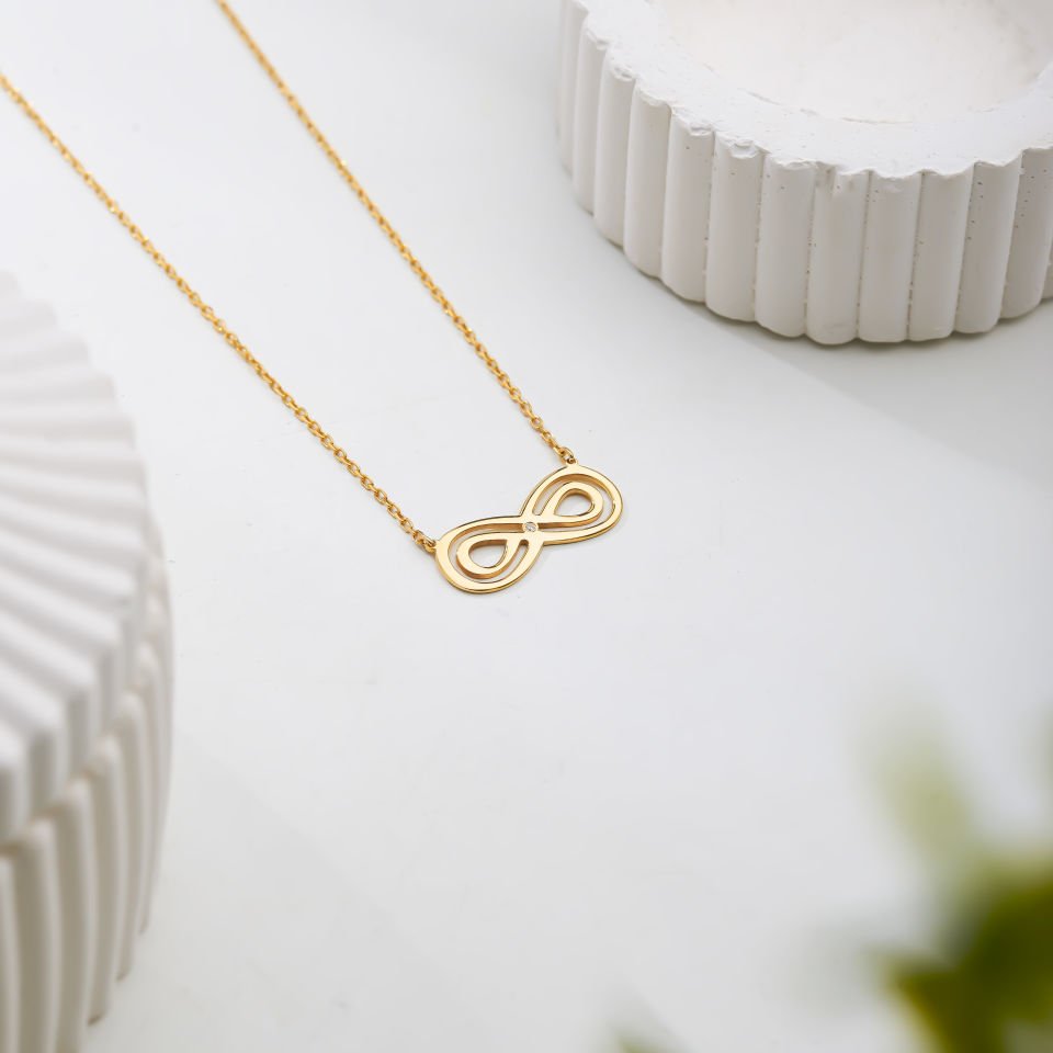 14K Gold Infinity Necklace