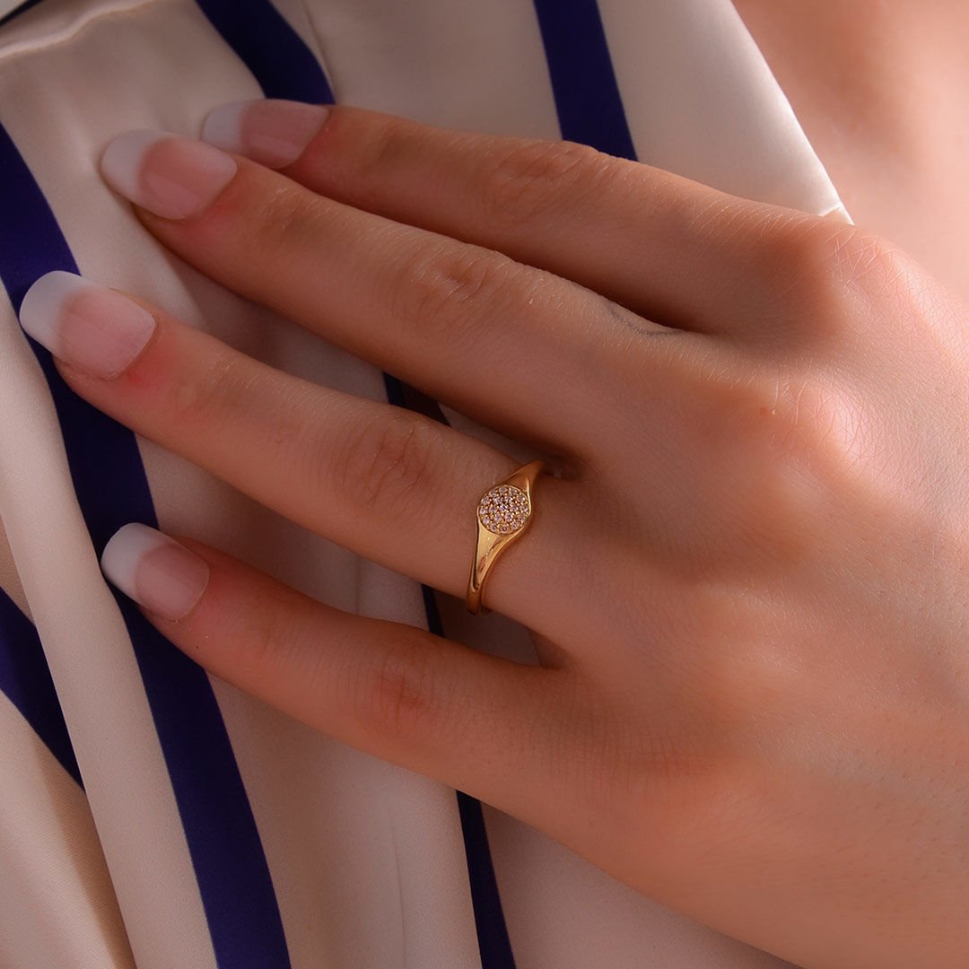 14K Gold Pave Ring