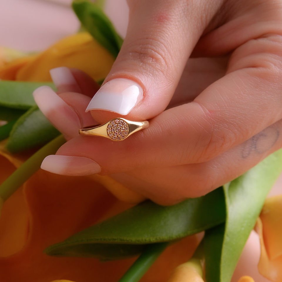 14K Gold Pave Ring