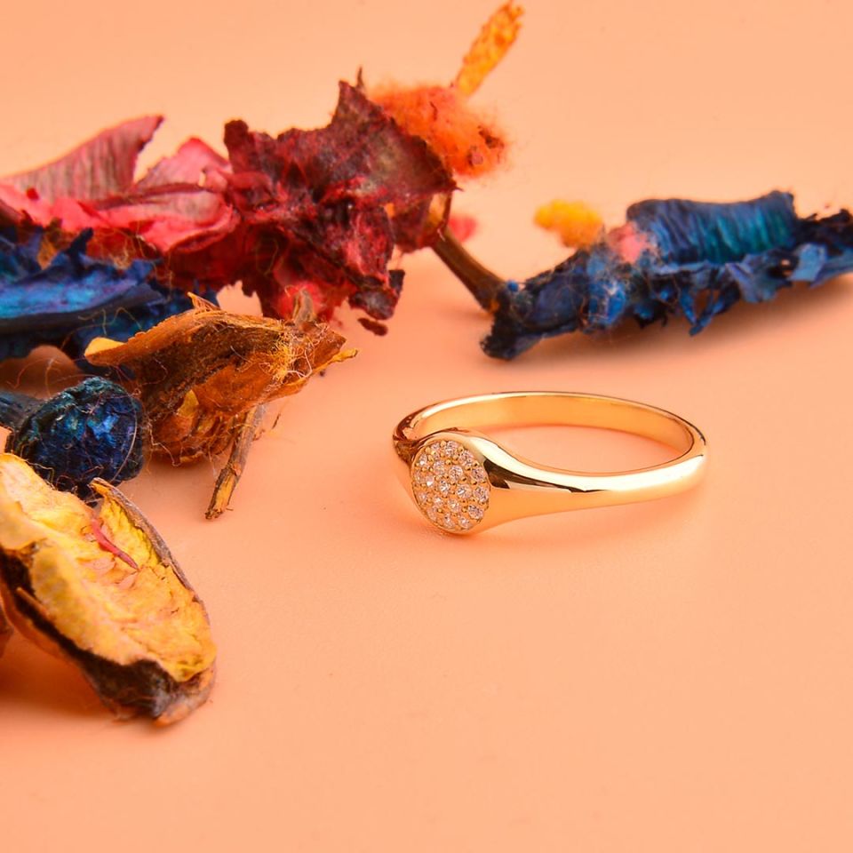 14K Gold Pave Ring