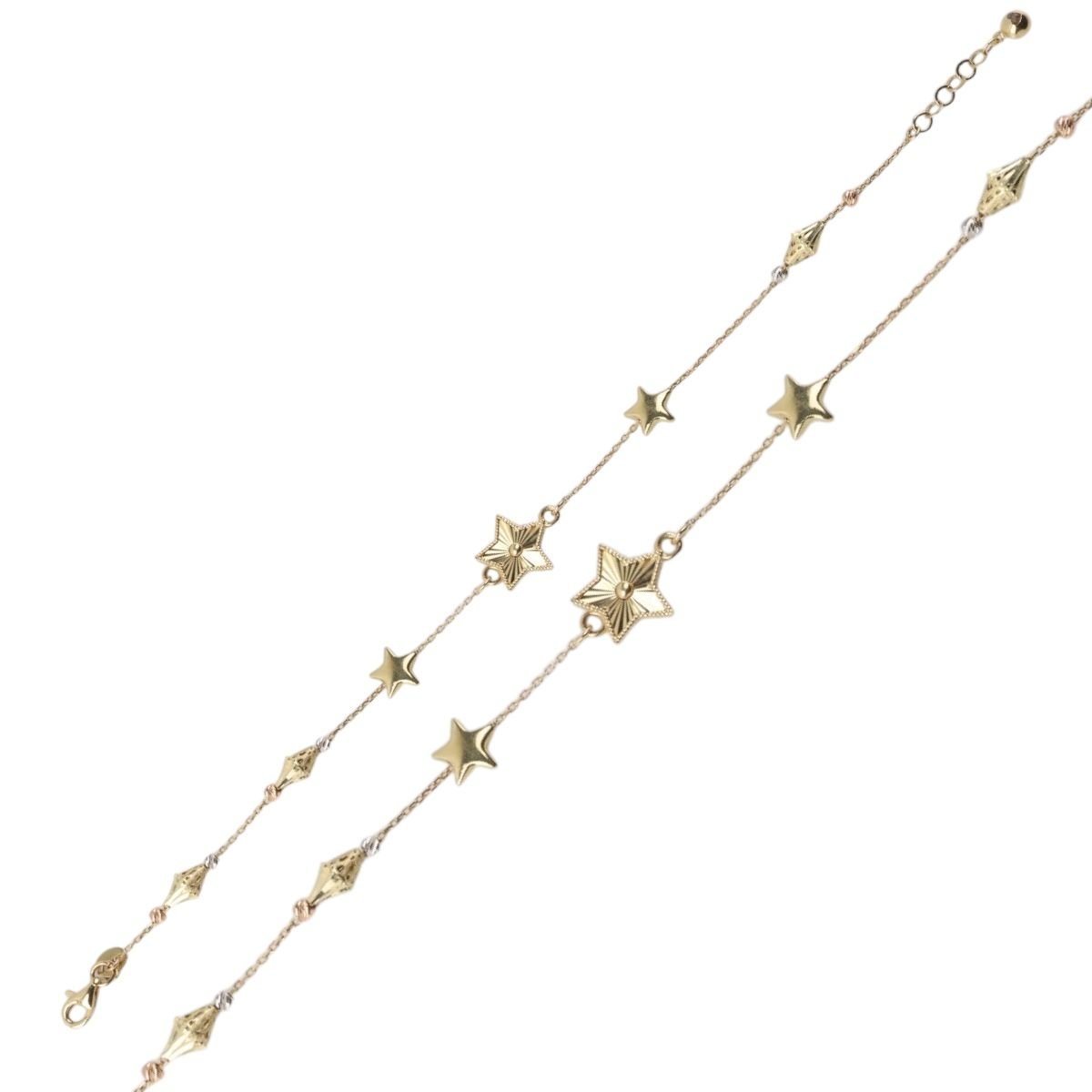 14 Carat Gold Star Embroidered Bracelet