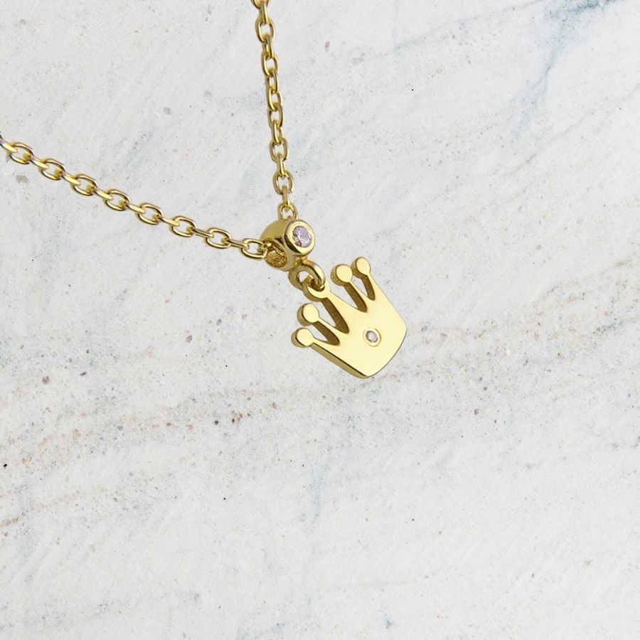 14 Carat Gold Crown Necklace
