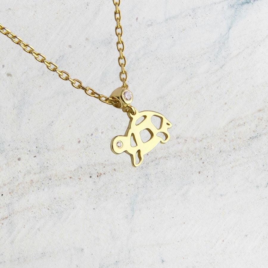 14 Carat Gold Turtle Figured Necklace