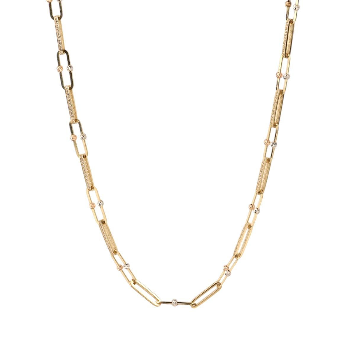 14 Ayar Altın Taşlı Halka Zincir Kolye