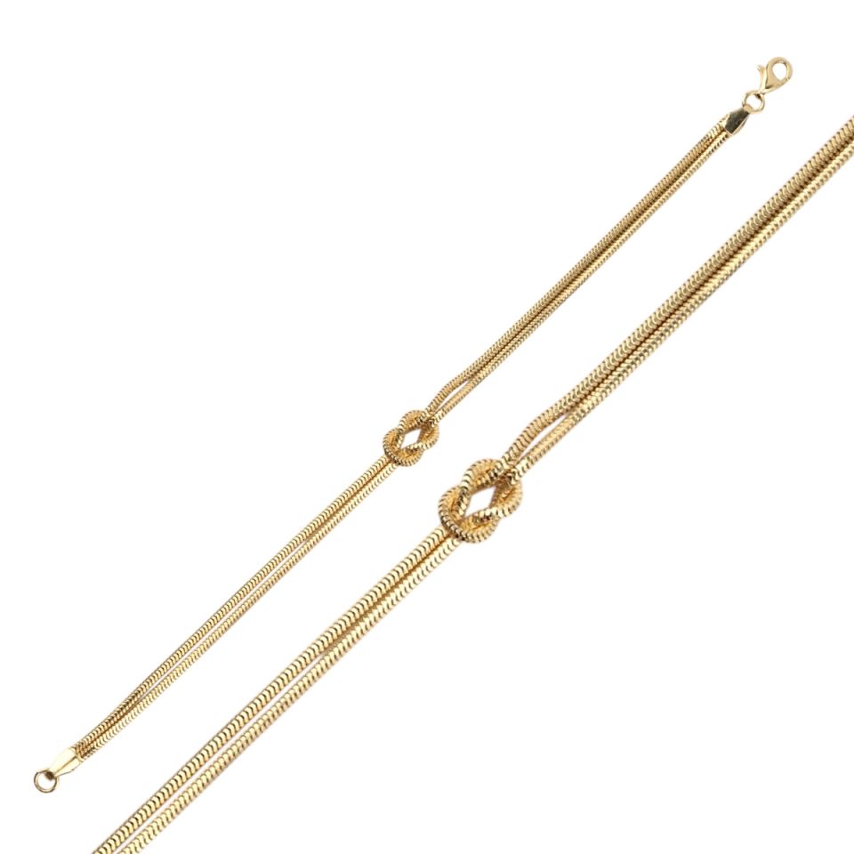 14K Gold Knot Italian Chain Bracelet