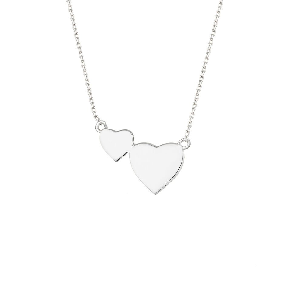 14K Gold Two Heart Necklace