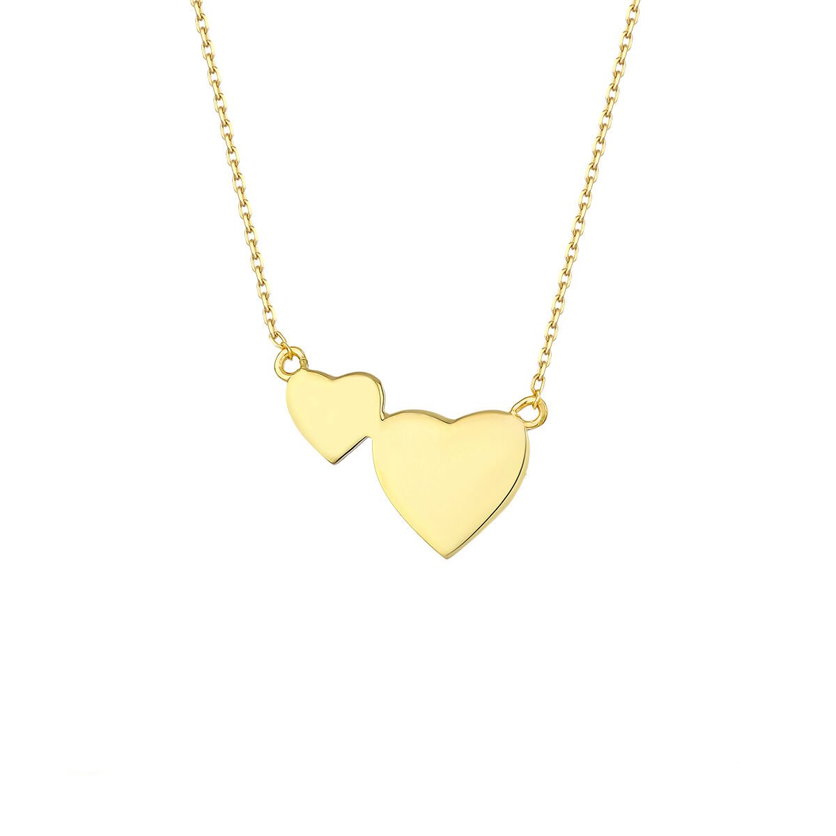 14K Gold Two Heart Necklace
