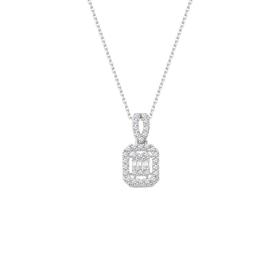 14 Carat Gold Baguette Stone Anturaj Necklace