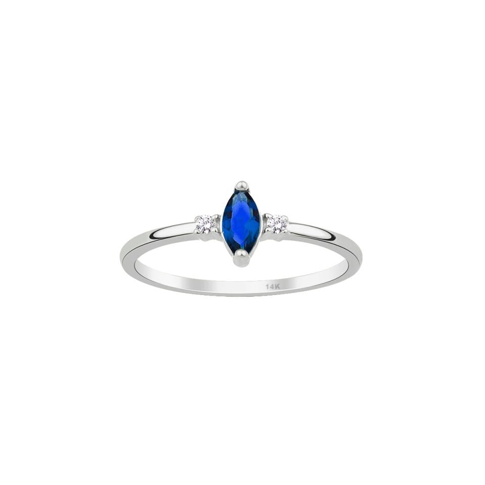 14 Carat Gold Marquise Stone Ring