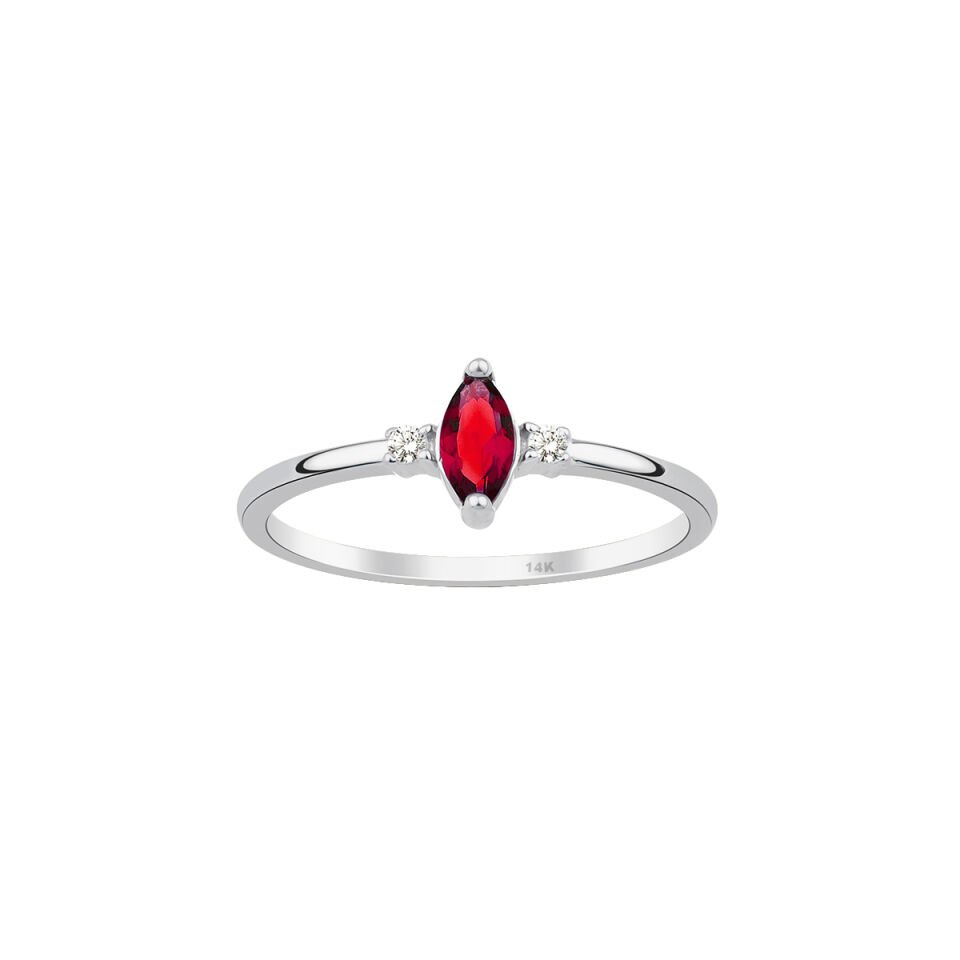 14 Carat Gold Marquise Stone Ring