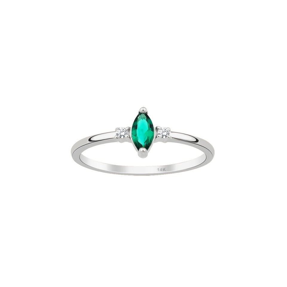 14 Carat Gold Marquise Stone Ring