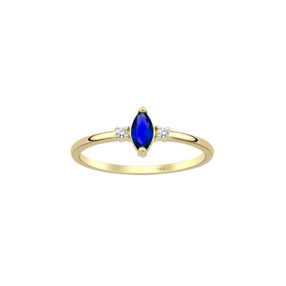 14 Carat Gold Marquise Stone Ring