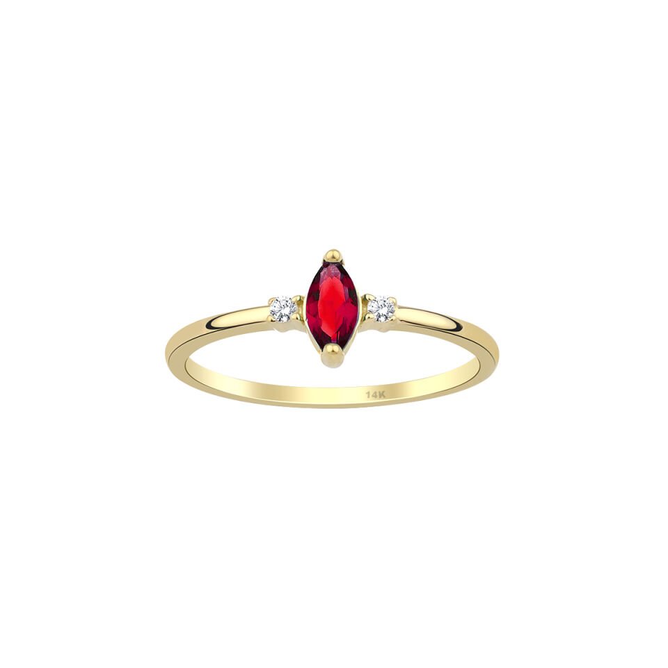 14 Carat Gold Marquise Stone Ring